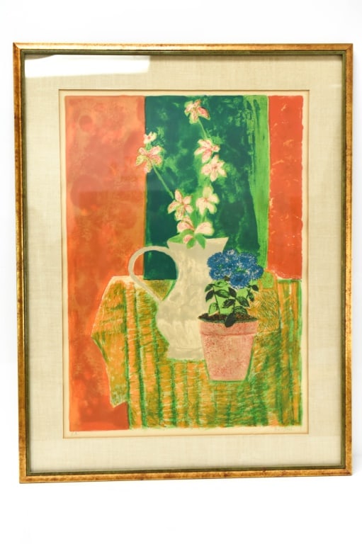 Guy Bardone (1927-2015) French Lithograph (Signed): Original hand-signed lithograph, pencil signed bottom right, pencil signed bottom left E.A., (epreuve d'artiste). Indicates that this is an original lithograph, artist proof, likely produced for his o