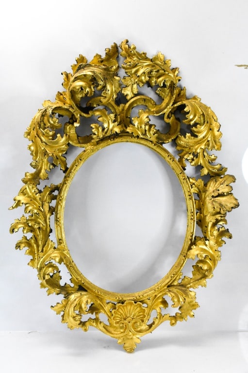 Italian Rococo Gilt Frame 18th to 19th Century: A extremely fine Italian rococo Frame. Could be used for a painting or a mirror. In excellent condition for it's age. Shows very well. Circa 18th to 19th century. measures 41"x33"x7" Condition is grea