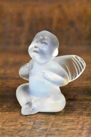 Lalique Opaline Crystal Cherub Angel