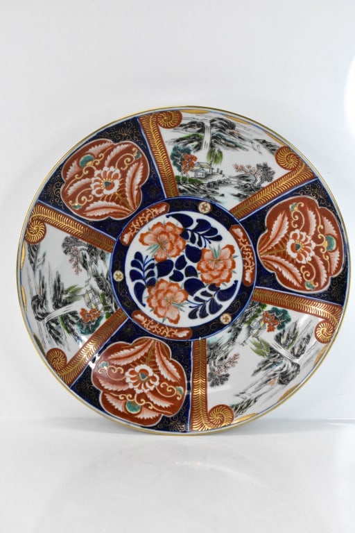 Antique Japanese Arita Imari Porcelain Charger: Piece appears to be in excellent condition, with no visible chips, cracks, breaks, or repairs. Approx. dimensions Dia: 15 3/4".