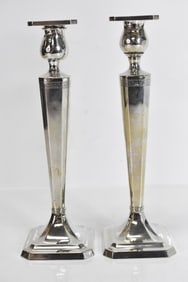 Antique Pair Sterling Silver Weighted Candlesticks