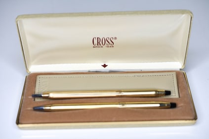 Vintage Cross 10K Gold Filled Pens W/ Case