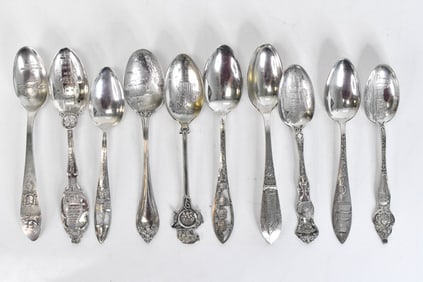 Sterling Silver Souvenir Spoons 7.23 OZT