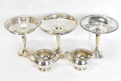 Weighted Sterling Silver Compotes, Creamer Sugar