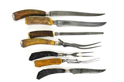 Antler Sterling Silver Band Serving Pieces