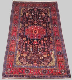 Antique Persian Tribal Nahavand Vase Rug