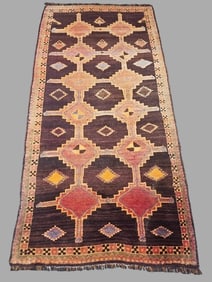 Persian Abrash Tribal Lori Geometric Wool Rug