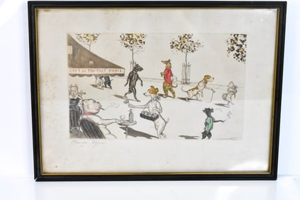 Boris O'Klein Engraving Champ-Eylsees Signed