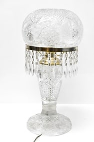 American Brilliant Period Cut Glass Lamp 26" Tall