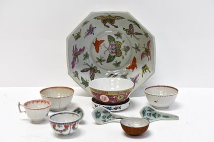Antique Chinese Doucai Butterfly Bowl and More
