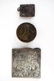 Sterling Silver Pill Box, Locket & Compact
