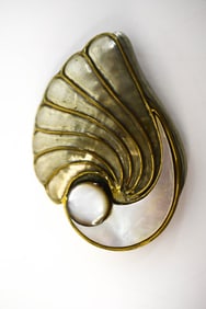 Fabrice Sterling Silver MOP Brooch Pin Jewelry
