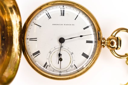 14K PS Bartlett Waltham American Pocket Watch