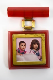 Vintage Cherry Bakelite Picture Frame Pin Jewelry