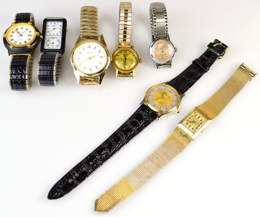 Assorted Wristwatches Lot Lucien Piccard: includes Timex, Harvester, Lucien Piccard Dufonte, Freeman and Chantel