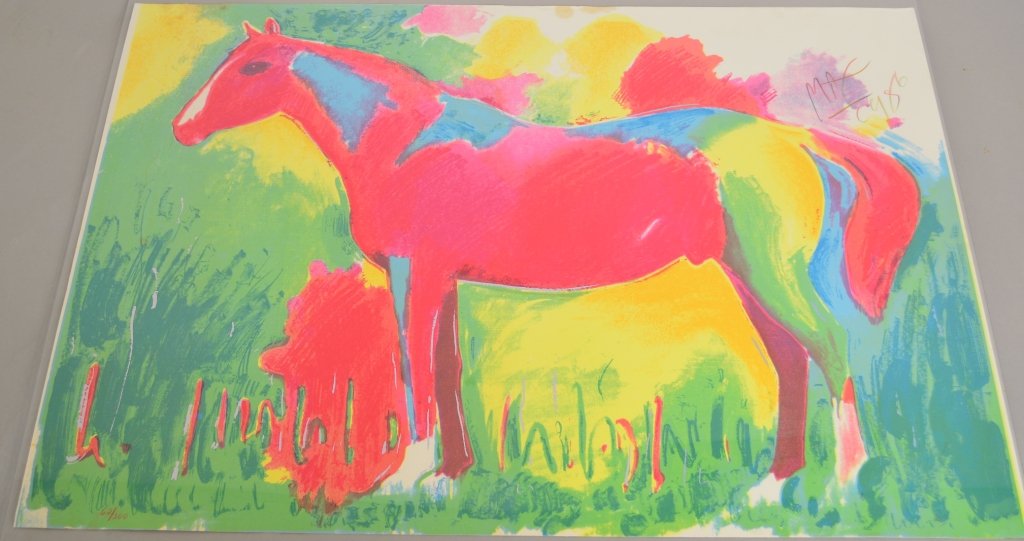 Peter Max signed Prints Grouping: Signed and numbered Prints. 61/300 and 62/300. Both have water spots on edges.