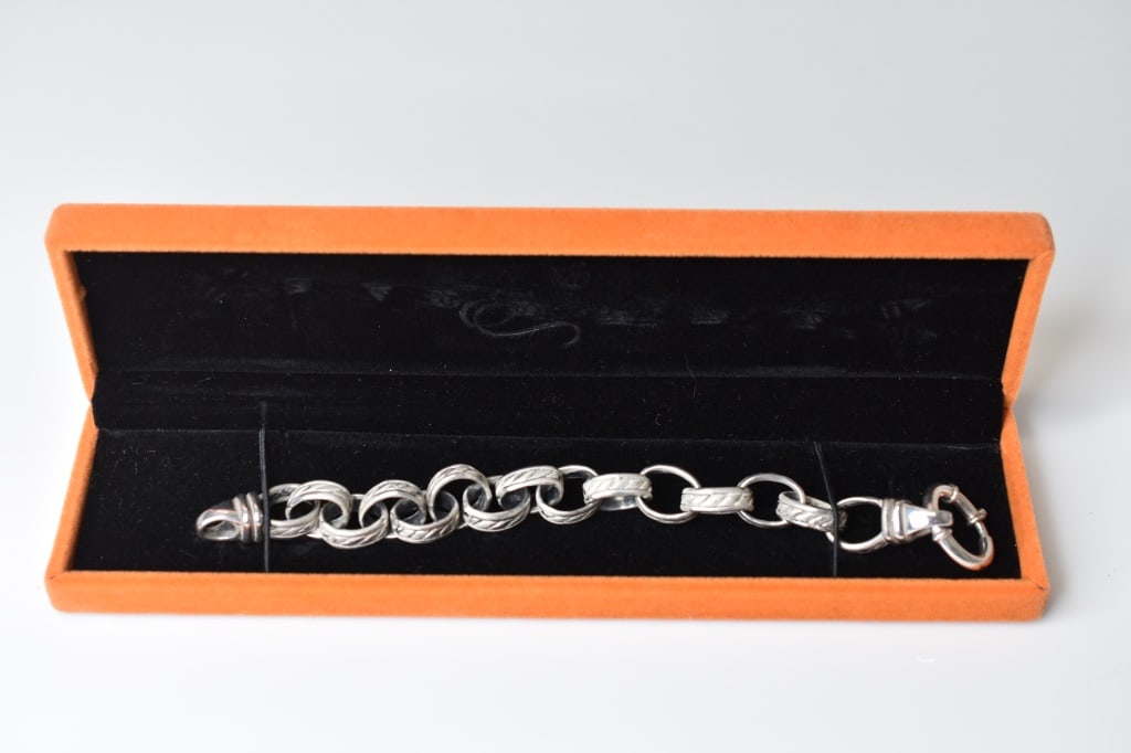 Designer Sterling Bracelet W Large Links (1 of 4)
