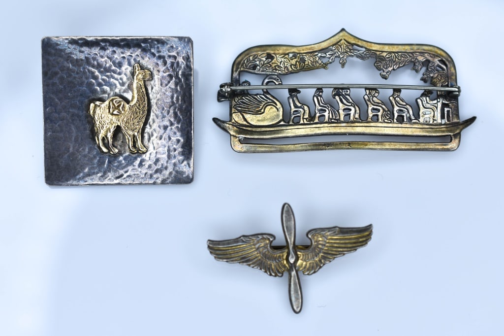 Sterling Silver 18K Gold Brooches (1 of 6)