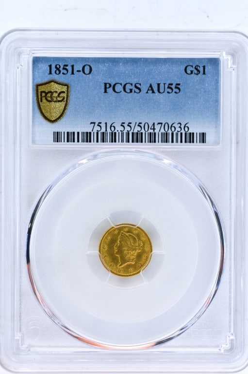 1851 $1 gold coin PCGS AU55 (1 of 3)