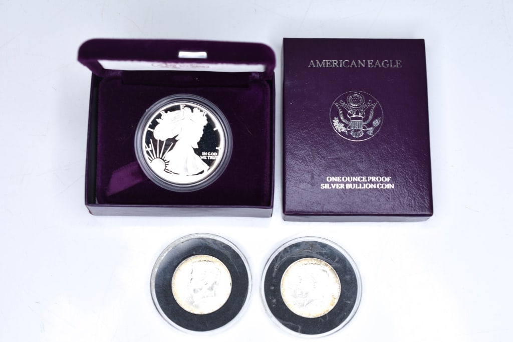 Silver American Eagles & Kennedy Half Dollars (1 of 4)