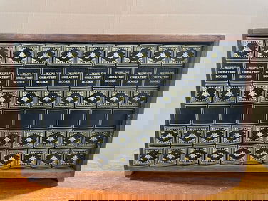 Mid-Century Modern Faux Book Set with Hidden Bar