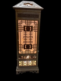Chinese Carved Pagoda Form Floor Lantern