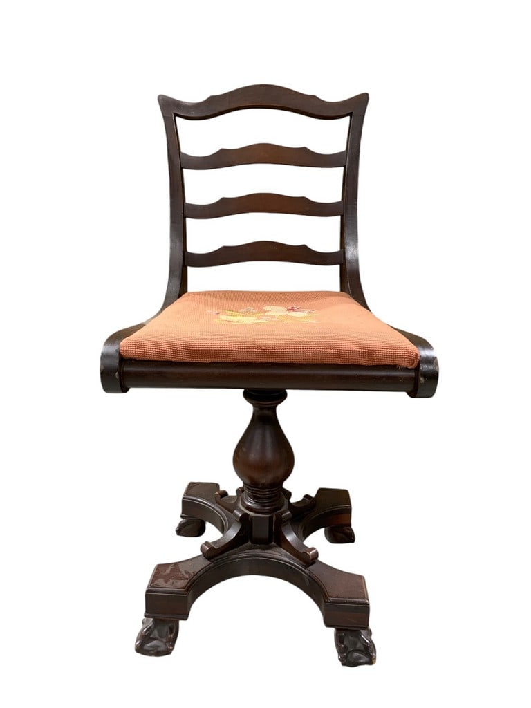 Antique Empire Style Needlepoint Piano Stool (1 of 5)