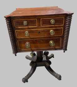 Antique American Classical Work Table Circa 1840