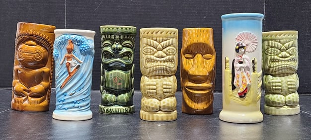 Glazed Tiki, Surf and Geisha Mugs