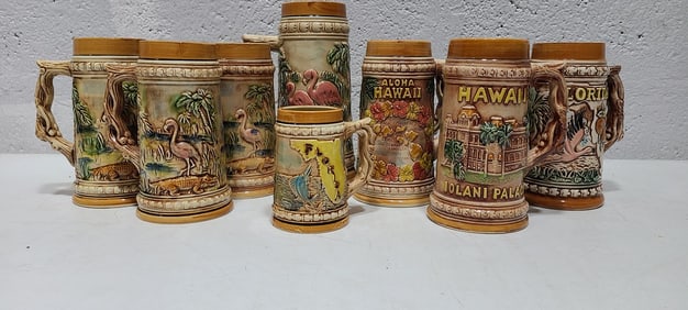 Ceramic Beer Steins Hawaii & Florida