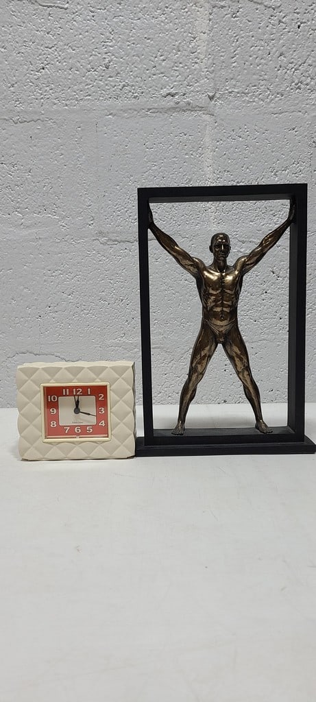 Robert Abbey Clock & Male Statue (1 of 4)