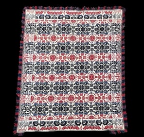 Antique Jacquard Coverlet 1842 Northampton County