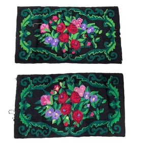 Antique Hooked Rugs Roses Pansies