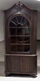 Antique Chippendale Corner Cupboard Circa 1850