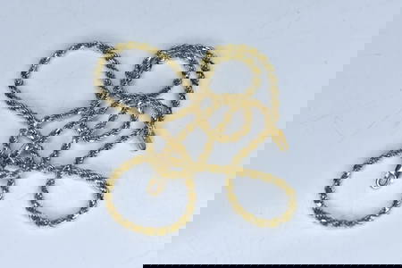 14K Yellow Gold Rope Necklace 12.9 Grams