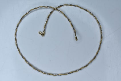 14K Royal Chain Gold Wire Necklace 7.5 Grams