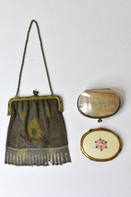 Antique Enamel Guilloche, Mesh & Shell Purses