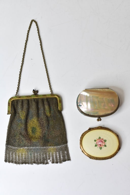 Antique Enamel Guilloche, Mesh & Shell Purses (1 of 5)