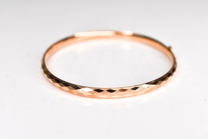 14K Rose Gold Bangle 6.4 Grams