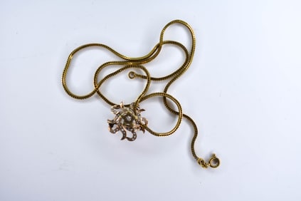 14K Gold Necklace &10K Gold, Diamond, 7.5 grams