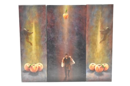 Scott Duce Triptych Oil / Panels Altar Dark Angels