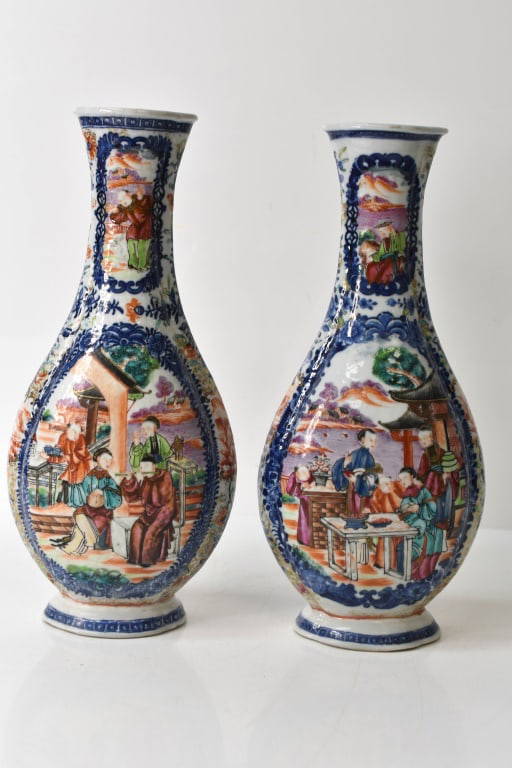 18th Century Chinese Mandarin Porcelain Vases