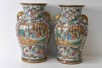 Antique Chinese Export Porcelain Vases
