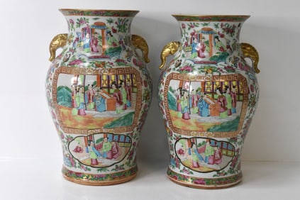 Antique Chinese Export Porcelain Vases