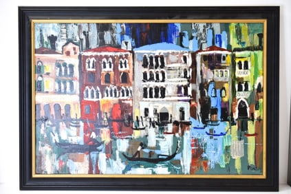 Gio Ponti Oil on Canvas Mid-Century 1891-1979