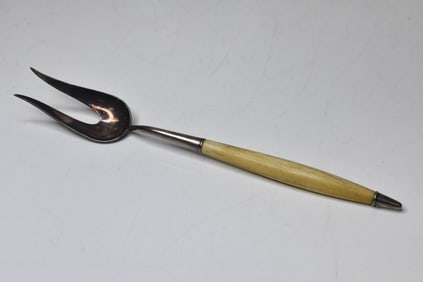 Tiffany Antique Silver Plated & Ivory Meat Fork