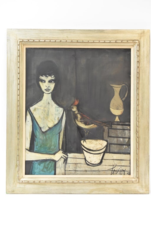 Charles Levier (French 1920-2003) Oil on Canvas: Includes a SLR Charles Levier oil on canvas with the title Femme(?) written on the back and dated 1961. Viewable area measures approx. 19.5" x 23.5" Provenance: private collection of a Lehigh Valley d