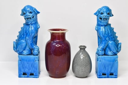 Chinese Sang De Boeuf & Ge Ware Vases
