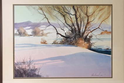 Lee Everett Snowscape Watercolor (Original)