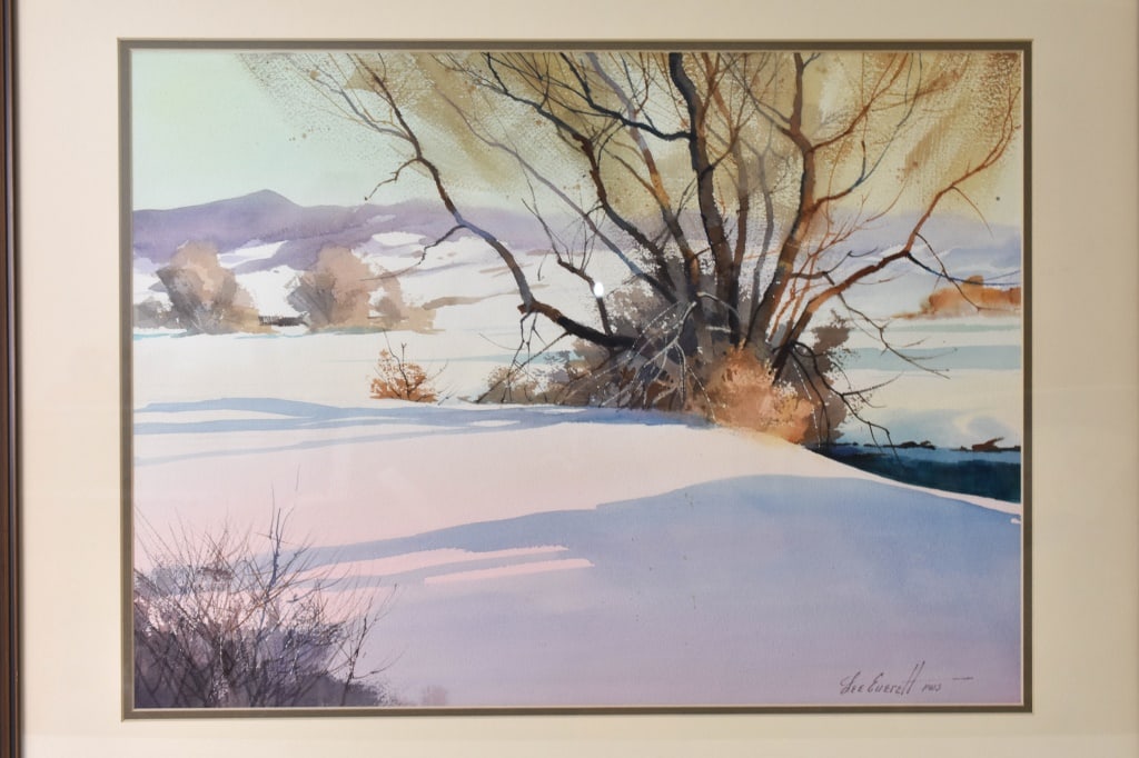 Lee Everett Snowscape Watercolor (Original) (1 of 2)
